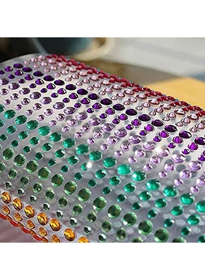 900 Pcs Crystal Rhinestone Stickers 15 Colors Kids DIY Embellishment Self Adhesive Jewels Sticker Colorful Diamond Round Rhinestone Gems Stickers Self Adhesive Jewel Stickers 3mm 4mm 5mm Assorted Colors Arts Crafts Sticker for DIY Face Body Nail Makeup Festival Carnival Scrapbooking Embellishments - Image 3